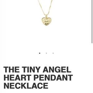 The M Jewelers The Tiny Angel Heart Pendant Necklace Gold Vermeil